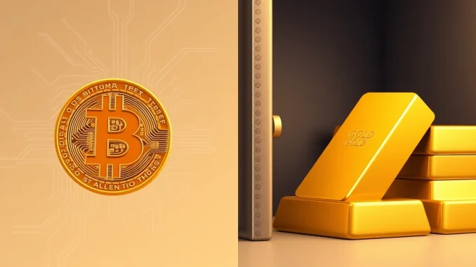 Bitcoin and gold divergence analysis showing split between digital and traditional store of value assets