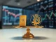 Symbolic scales balancing gold bullion against a digital Bitcoin token, representing the shifting capital flows between traditional and digital asset ETFs in early 2026.