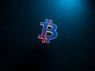 Bitcoin hard fork dilemma illustrated by a fractured Bitcoin symbol representing quantum security threat to Satoshi's coins.