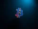 Bitcoin hard fork dilemma illustrated by a fractured Bitcoin symbol representing quantum security threat to Satoshi's coins.