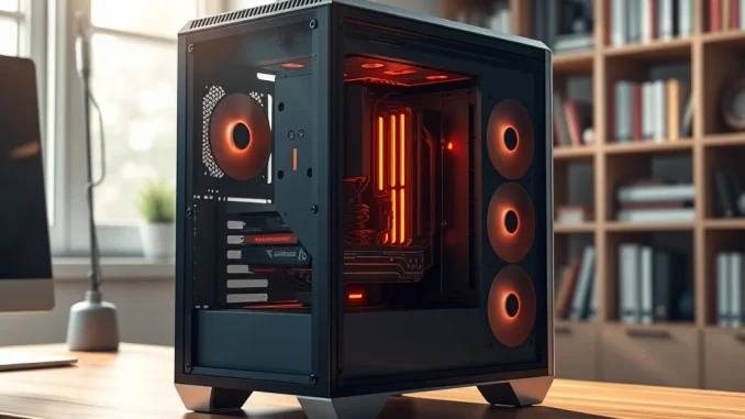 Modern gaming PC for Bitcoin mining in 2026 showing internal hardware components