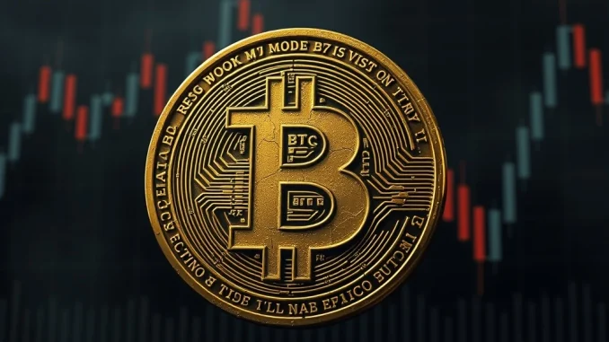 Bitcoin symbol showing stress during challenging market phase with repeated $72K rejections