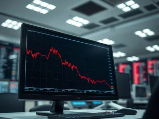 Bitcoin price crash shown on a financial chart as weak US jobs data disappoints markets.