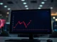 Analysis of Bitcoin price falling below $70,000 showing a sharp decline on a financial chart.