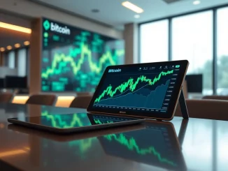 Breaking Bitcoin price news showing a trading chart with BlackRock ETF surge and AI market analysis for 2026.