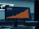 Bitcoin price chart surging above $71,000 on a trading terminal amid US-Iran geopolitical news.