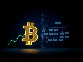 Bitcoin recovery and Aave DAO governance crisis analysis showing market tension and decentralized finance conflict.