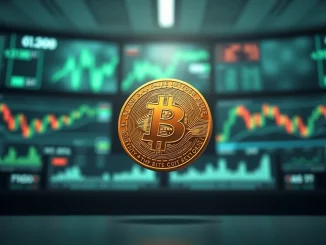 Bitcoin symbol analyzing market resistance and fifth wave drop risk in cryptocurrency trading