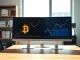 Bitcoin and tech stock charts showing overlapping but distinct price movements in financial analysis context