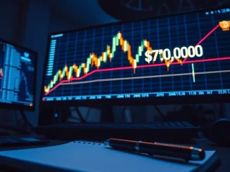 Bitcoin price chart analysis showing key support level at $70,000.