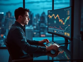 Professional cryptocurrency trader analyzing Bitcoin price charts and Polymarket data to earn a $2.3 million profit.