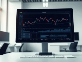 Secure trading desk with crypto hardware wallet representing institutional OTC access to prediction markets.
