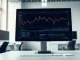 Secure trading desk with crypto hardware wallet representing institutional OTC access to prediction markets.