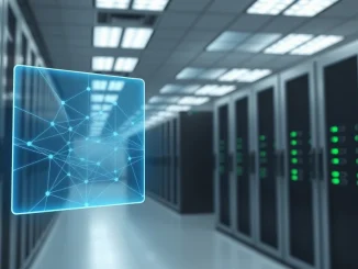 Blockchain network visualization representing Bitpanda's Vision Chain tokenization platform for financial institutions.