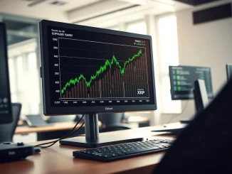 Breaking news on XRP cryptocurrency buying surge and price rally analysis on financial charts.