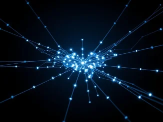 BlockDAG cryptocurrency network visualization representing its groundbreaking launch and projected growth.