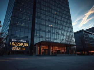 Corporate office building representing crypto lender BlockFills filing for Chapter 11 bankruptcy protection.