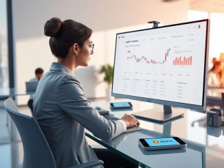 Financial analyst reviews BloFin and CoinTracking crypto tax dashboard for streamlined tax compliance reporting.