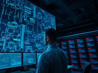 Bybit's AI security system monitoring cryptocurrency fraud prevention in real-time operations center