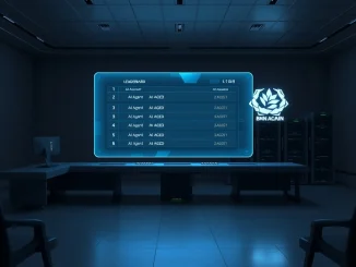 CertiK Skynet AI agent leaderboard on BNB Chain displayed on a futuristic holographic interface.