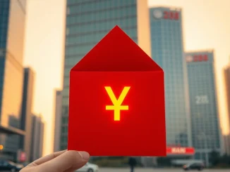 Digital yuan red envelope hongbao symbolizes China's CBDC push during Lunar New Year 2026, as Asian TradFi acquires crypto exchanges.
