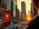 Digital yuan red envelope and crypto ticker in Asian financial district symbolizing 2026 Chinese New Year financial shift.