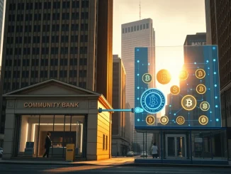 Community bankers and crypto executives in discussion, representing an alliance against big banks in the CLARITY Act debate.