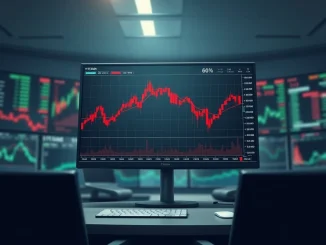 Bitcoin price chart on trading dashboard illustrating market stress and CME basis compression analysis.