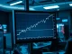 A digital chart showing the upward price trend of Contentos (COS) cryptocurrency.