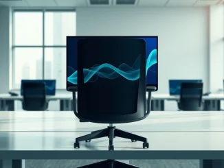 Empty office chair symbolizing Crypto.com AI integration and staff layoffs in Singapore.