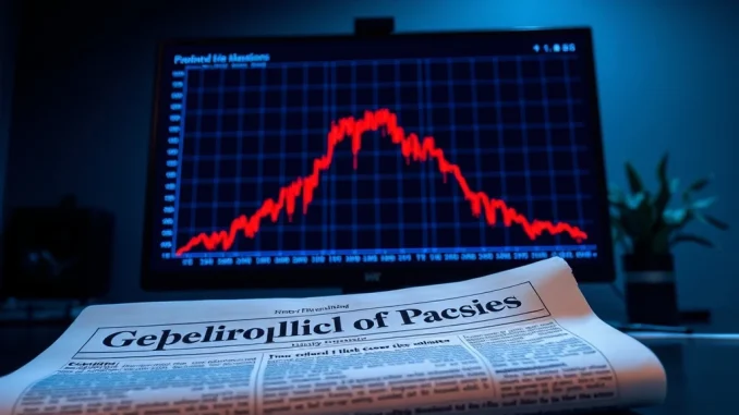 Crypto crash analysis showing Bitcoin price chart plummeting amid Trump Iran airstrike warning.