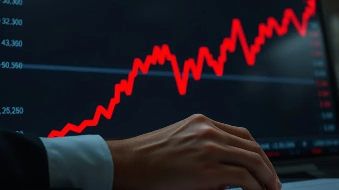 Crypto Fear and Greed Index shown on a trading terminal with a steep red decline graph.