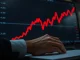 Crypto Fear and Greed Index shown on a trading terminal with a steep red decline graph.