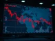 Market data screen showing crypto liquidations during Israel-Iran conflict, highlighting geopolitical risk to digital assets.