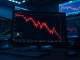 A trader monitors a sharp decline on a cryptocurrency chart during the $483M liquidation event.