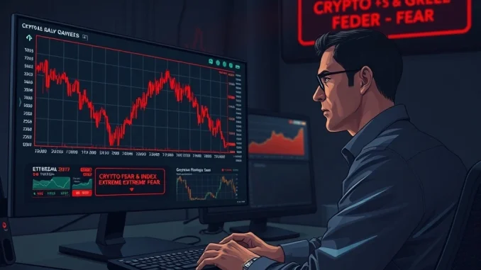 Crypto market drops 3% as trader monitors Bitcoin and Ethereum decline with extreme fear index reading