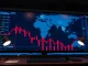 Crypto market dashboard showing five consecutive red candlesticks amid US-Iran geopolitical tensions