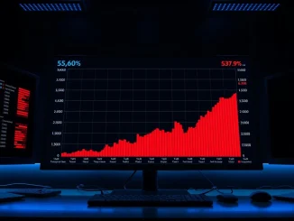 Crypto market volatility dashboard showing sharp decline in Bitcoin and Ethereum prices amid extreme fear sentiment