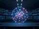Breaking cryptocurrency and AI news visualization showing blockchain networks and neural connections for Cardano, Solana, and DeepSnitch AI.