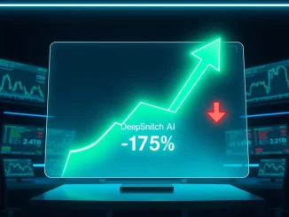 Breaking crypto news 2026 showing DeepSnitch AI's 175% surge versus declines for Enso and Power Protocol on a data visualization screen.
