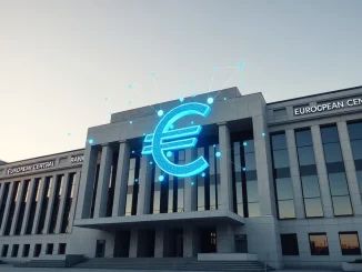 European Central Bank with digital euro blockchain overlay representing key crypto regulatory developments.