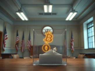 Crypto PAC political spending influences 2026 Illinois midterm elections with campaign signs and digital currency symbols.
