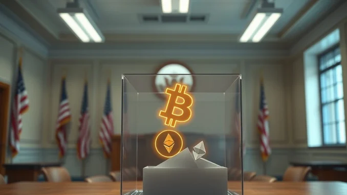 Crypto PAC political spending influences 2026 Illinois midterm elections with campaign signs and digital currency symbols.