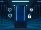 DeepSnitch AI's server rack with holographic AI agent icons representing its 2026 crypto presale technology.