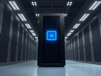 DeepSnitch AI secure server processing unit in a data center, representing leading March 2026 crypto presale.