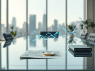 Corporate strategy meeting with data visualization representing Enlivex's Rain token treasury investment.
