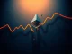 Ethereum ETH symbol shattering over a graph and map illustrating the crypto price crash due to Middle East geopolitical tensions.