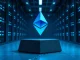 Ethereum logo at a critical market support level signaling a potential price trend reversal.