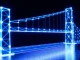 Digital blockchain bridge representing Ethereum's FCR upgrade for faster transaction confirmations.