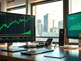 A financial trading desk monitors cryptocurrency price charts and fund inflow data.